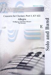 Mozart, Wolfgang Amadeus: Allegro from Concerto for clarinet KV622 for concert band, score and parts 