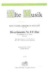 Mozart, Wolfgang Amadeus: Divertimento F-Dur Nr.8 KV213 für Flöte, Oboe, Klarinette, Horn und Fagott, Stimmen 