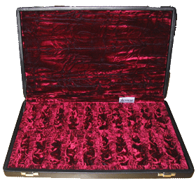 Case for 20 clarinet mouthpieces, leather 